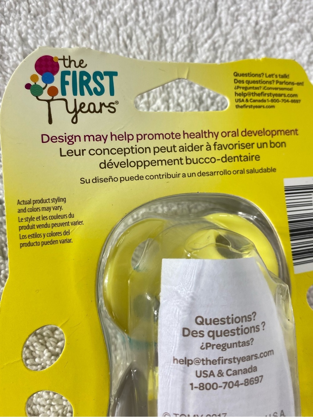 5/$35 The First Years Orthodontic Pacifiers 3-6 Months Elephant 2 Pack NEW - Picture 9 of 12